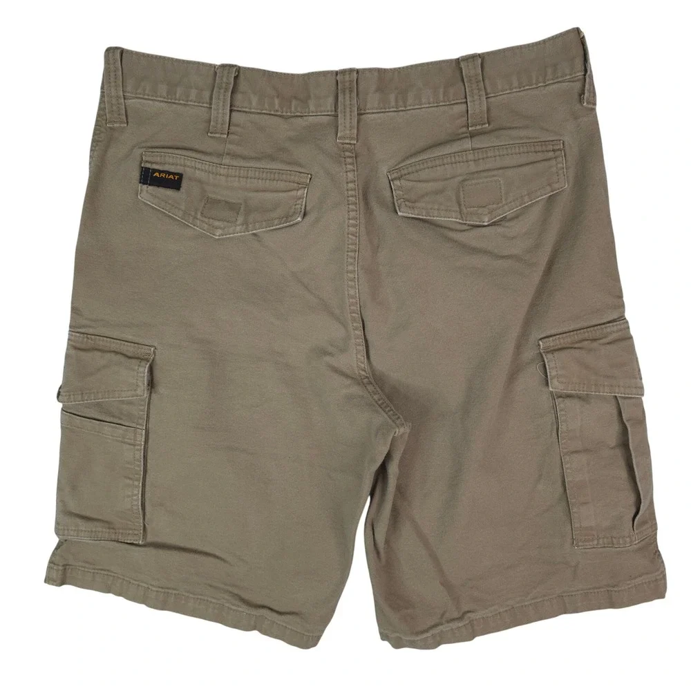 Ariat Cargo Shorts Rebar M4 Relaxed Men 34x11 Field Khaki DuraStretch Tough Work